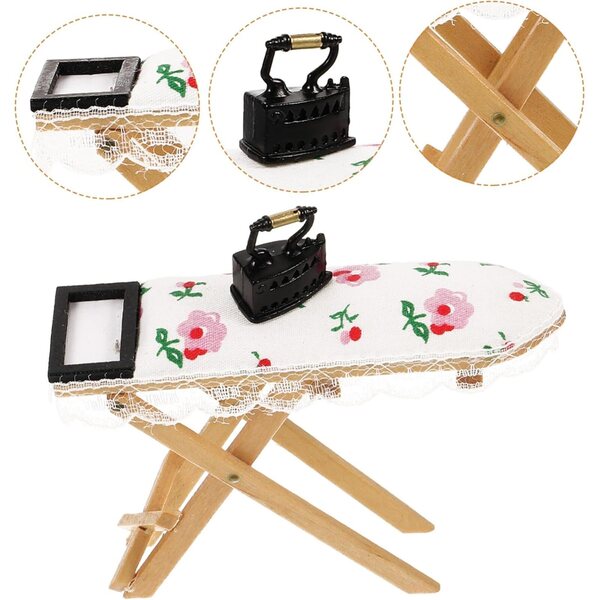 Vaguelly Mini Tavolo da Stiro Miniatura per Casa delle Bambole e Decorazioni DIY