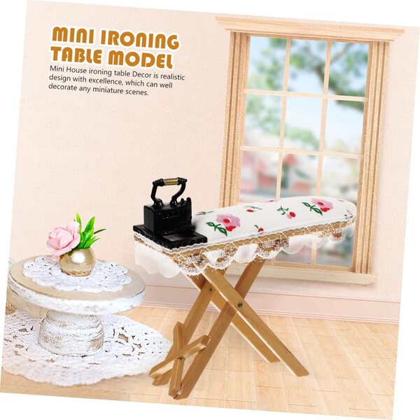 Vaguelly Mini Tavolo da Stiro Miniatura per Casa delle Bambole e Decorazioni DIY