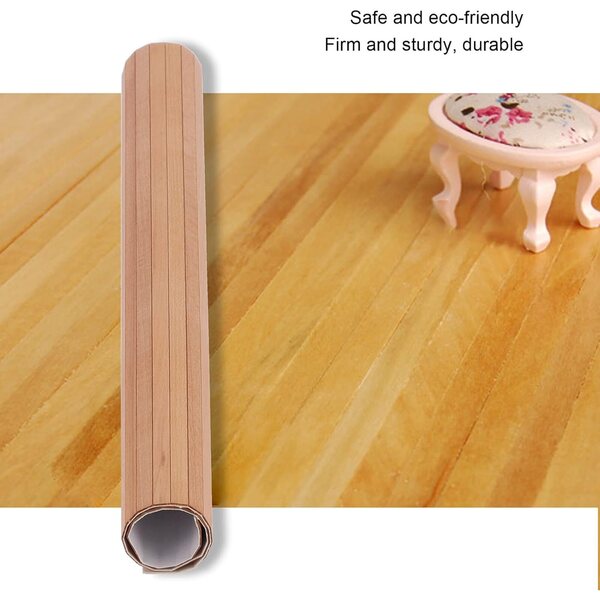 Pavimento in legno massello per casa delle bambole 1:12 con strisce adesive di bambù