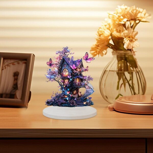 Fairy Garden House - Decorazione Casa Papillon 2D in acrilico impermeabile 15 cm