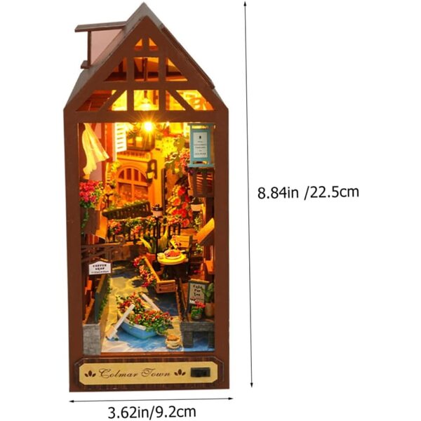 KONTONTY Holzhausmodell zum Zusammenbauen im Vintage-Stil, 3D-Dekoration und Heimwerken