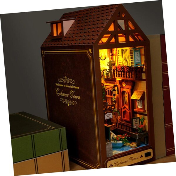 KONTONTY Holzhausmodell zum Zusammenbauen im Vintage-Stil, 3D-Dekoration und Heimwerken