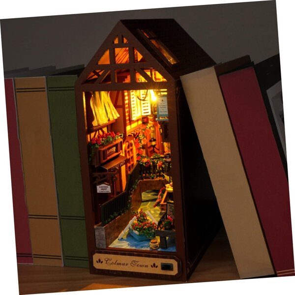 KONTONTY Holzhausmodell zum Zusammenbauen im Vintage-Stil, 3D-Dekoration und Heimwerken