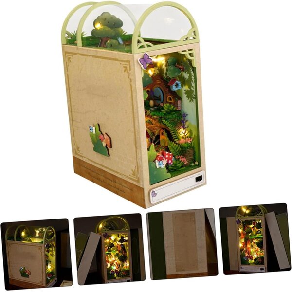 Vaguelly Modello Casa Miniatura in Legno da Assemblare 22,5x15,9x9,2 cm Decorazione Design