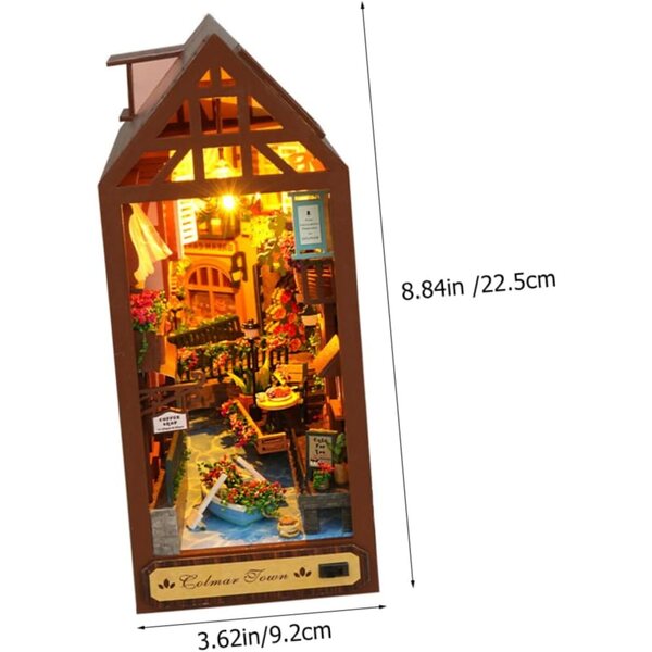Vaguelly Holzhaus zum Zusammenbauen eines 3D-Modells im Vintage-Stil für Dekoration und Heimwerker
