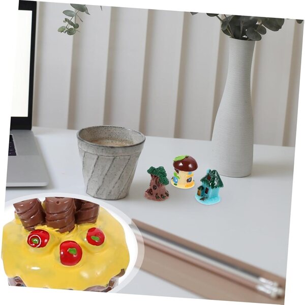 Set mit 9 Vaguelly-Minihäusern aus Kunstharz für die Dekoration von Minigärten und Mikrolandschaften