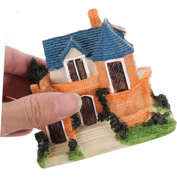 Vaguelly Set 4 Miniature Case in Resina per Decorazioni Giardino e Casa