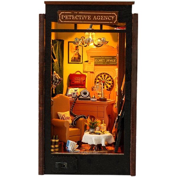 Kit Miniatura Casa delle Bambole Qikam Book Nook in Legno - Decorazione Artistica e Funzionale