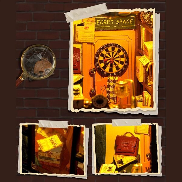 Kit Miniatura Casa delle Bambole Qikam Book Nook in Legno - Decorazione Artistica e Funzionale