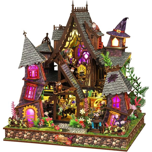 Spilay Kit casa delle bambole miniatura fai da te con musica e LED caldo, regalo creativo