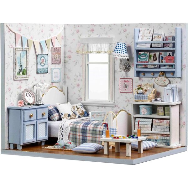 Kit Casa Miniatura Spilay con LED, Decorazione Vintage e Relax Creativo Fai da Te