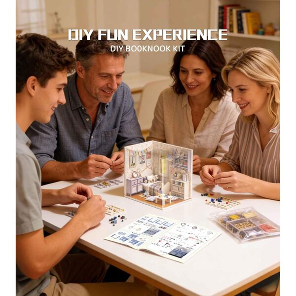 Kit Casa Miniatura Spilay con LED, Decorazione Vintage e Relax Creativo Fai da Te