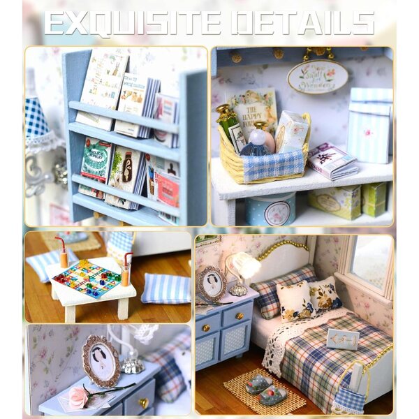 Kit Casa Miniatura Spilay con LED, Decorazione Vintage e Relax Creativo Fai da Te