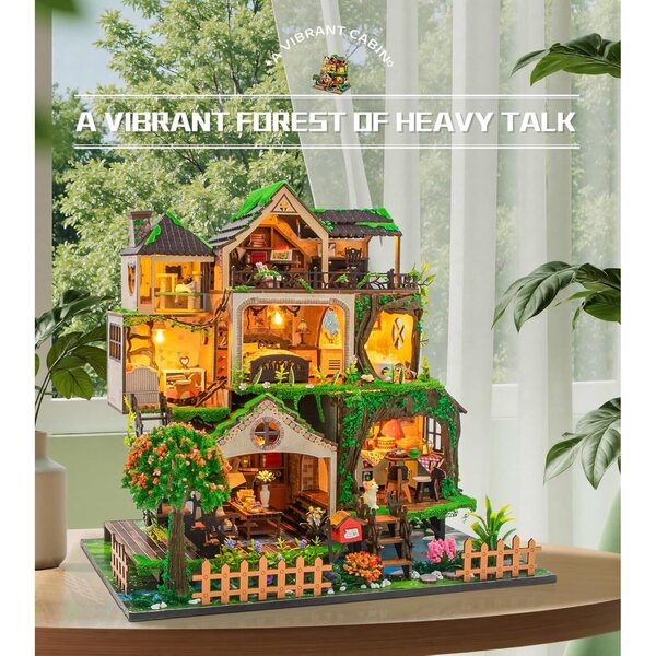 Casa delle bambole Spilay 1:24 con musica, kit fai-da-te, regalo creativo natale