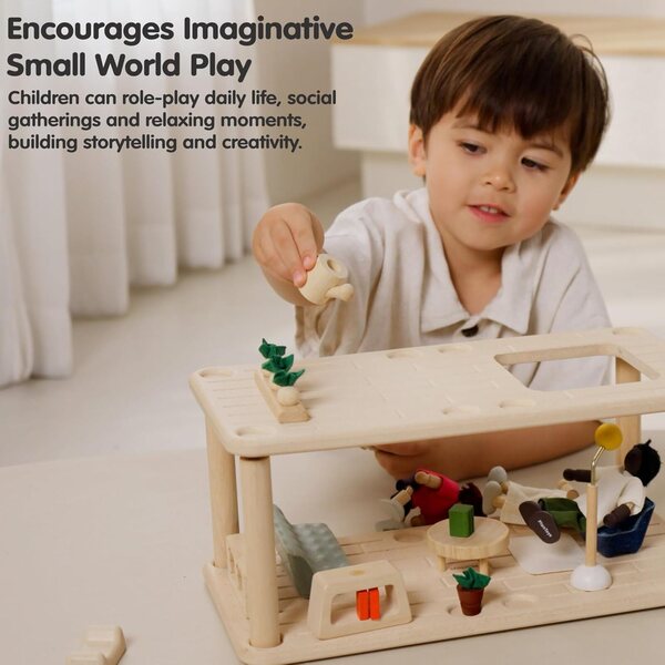 PlanSpaces Appartamento con Veranda: Set Gioco Modulabile in Legno Sostenibile