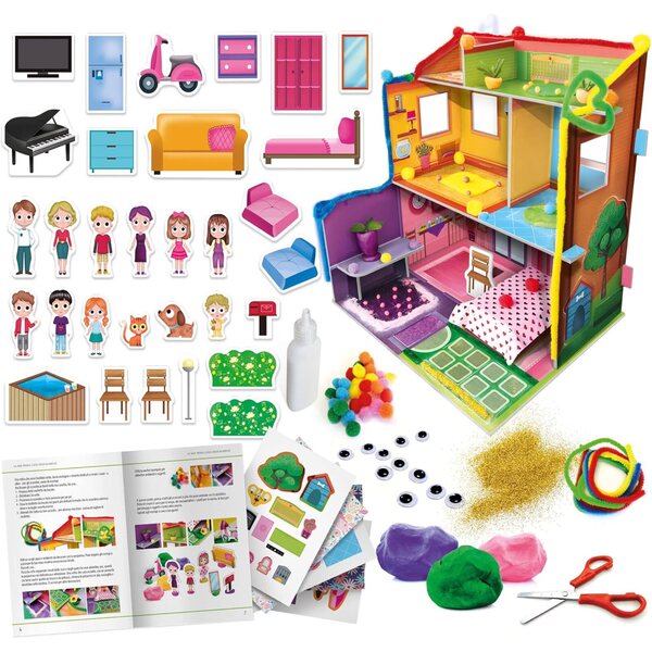 Headu Casa delle Bambole da Costruire e Decorare Kit Creativo per Bambini 4-8 Anni
