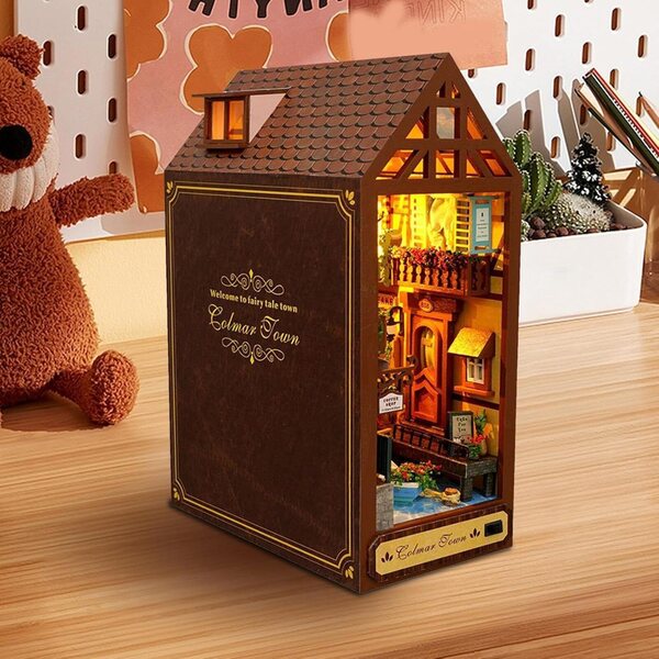Générique Booknook Kit Puzzle 3D in Legno con LED per Decorazione Casa e Ufficio
