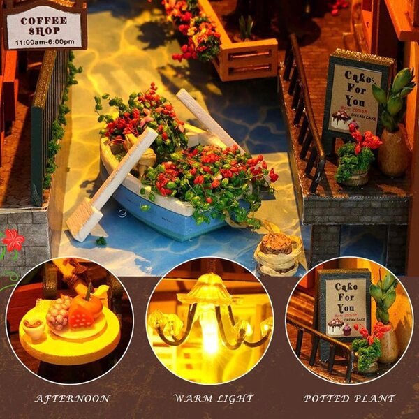 Générique Booknook Kit Puzzle 3D in Legno con LED per Decorazione Casa e Ufficio