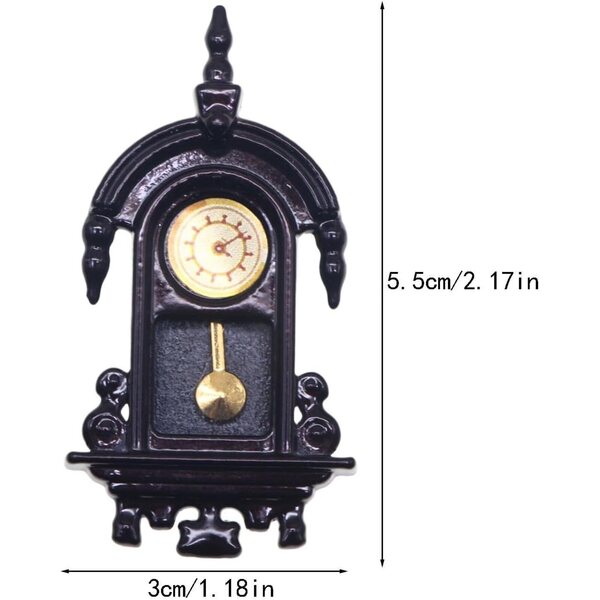 Orologio Miniatura Vintage da Parete per Case delle Bambole, Dettagli Curati e Design in Resina e Metallo