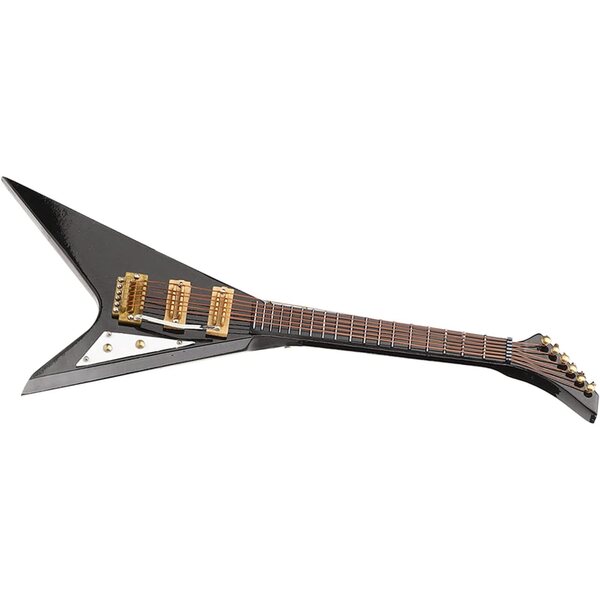 RIZGHWOY Chitarra Elettrica Miniatura in Tiglio 7,3'' con Supporto e Custodia