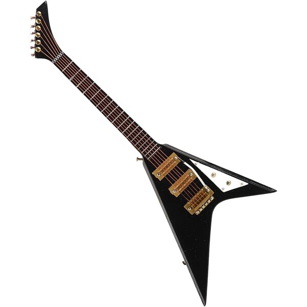 RIZGHWOY Chitarra Elettrica Miniatura in Tiglio 7,3'' con Supporto e Custodia