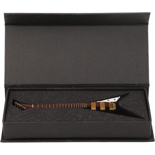 RIZGHWOY Chitarra Elettrica Miniatura in Tiglio 7,3'' con Supporto e Custodia