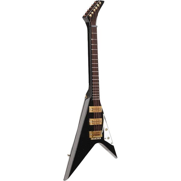 RIZGHWOY Chitarra Elettrica Miniatura in Tiglio 7,3'' con Supporto e Custodia