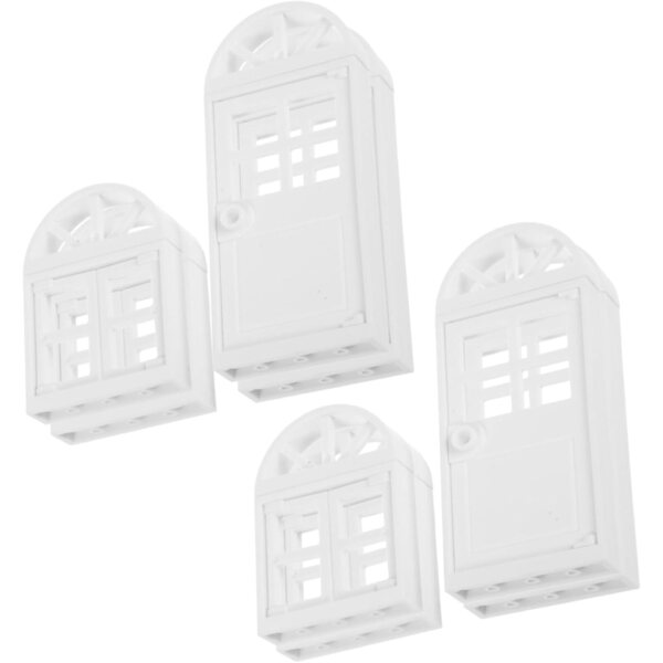 8 Pezzi Finestre e Porte in Miniatura per Casa delle Bambole Kit Creativo facile da montare