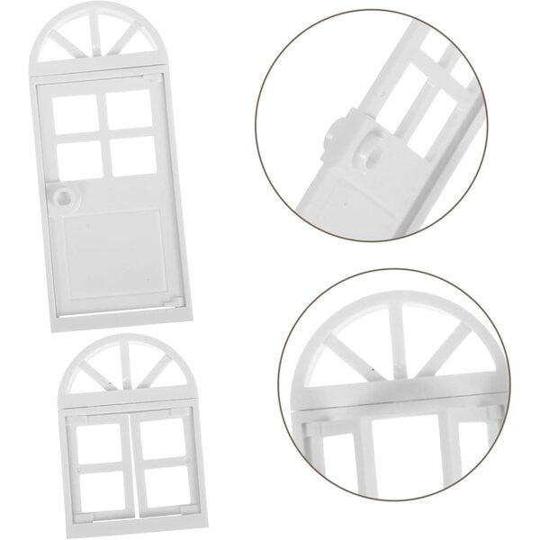 8-teiliges Miniatur-Fenster und Türen für Puppenhäuser, Kreativset, einfach zu montieren