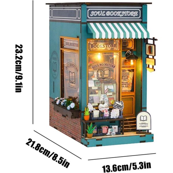 Kit casa in legno illuminata in miniatura - Decorazione creativa per ufficio e soggiorno