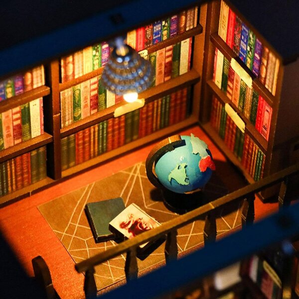 Kit casa in legno illuminata in miniatura - Decorazione creativa per ufficio e soggiorno