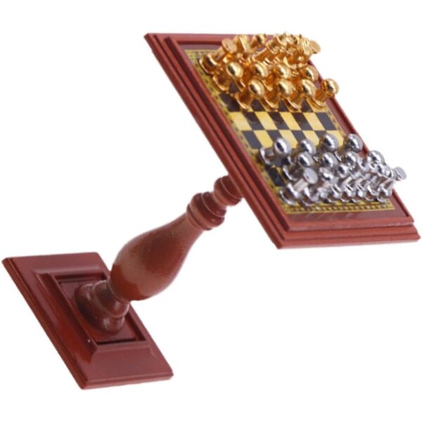 Gioco di Scacchi Miniatura in Legno per Casa delle Bambole, Dettagli Realistici e Adesivi