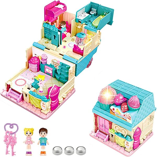 Casa delle bambole castello principessa musicale con luci e suoni per bambini 3+