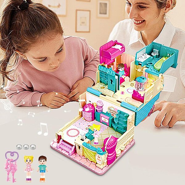 Casa delle bambole castello principessa musicale con luci e suoni per bambini 3+