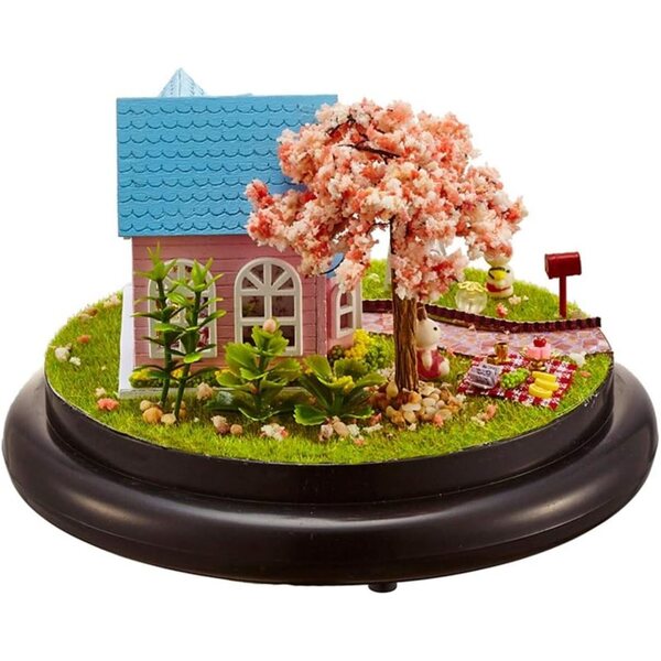 Kit Casa delle Bambole Artigianale con Luci LED e Copertura Protettiva - DIY Decorazione