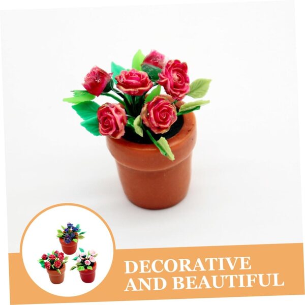 Set 3 Mini Bonsai Artificiali in Resina Realistici per Mini Case e Decorazioni