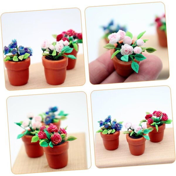 Set 3 Mini Bonsai Artificiali in Resina Realistici per Mini Case e Decorazioni