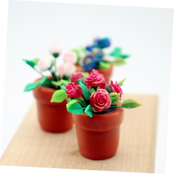 Set 3 Mini Bonsai Artificiali in Resina Realistici per Mini Case e Decorazioni