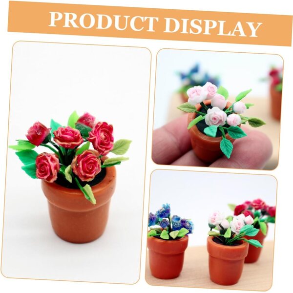 Set 3 Mini Bonsai Artificiali in Resina Realistici per Mini Case e Decorazioni