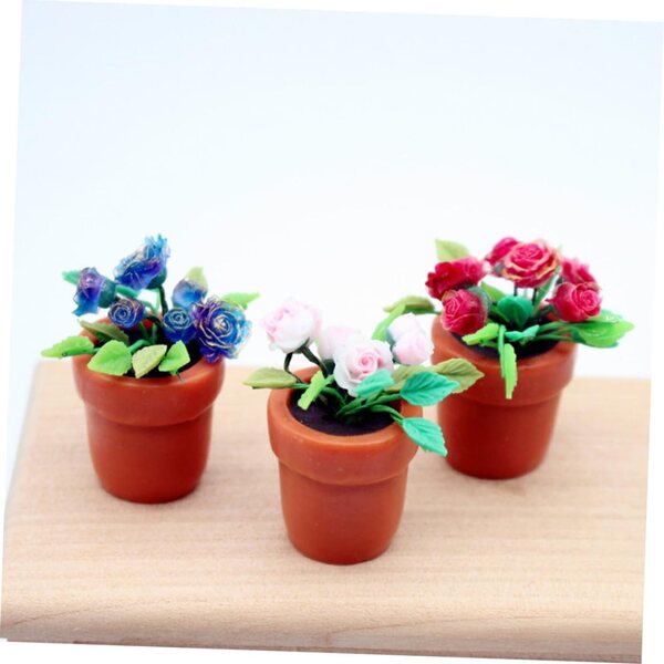 Set 3 Mini Bonsai Artificiali in Resina Realistici per Mini Case e Decorazioni