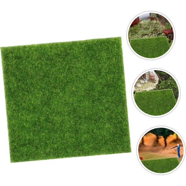 Grüne Kunstrasenmatten 10 Stück 15x15 cm für Diorama und Garten