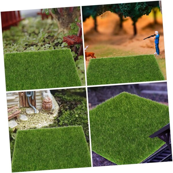 Grüne Kunstrasenmatten 10 Stück 15x15 cm für Diorama und Garten