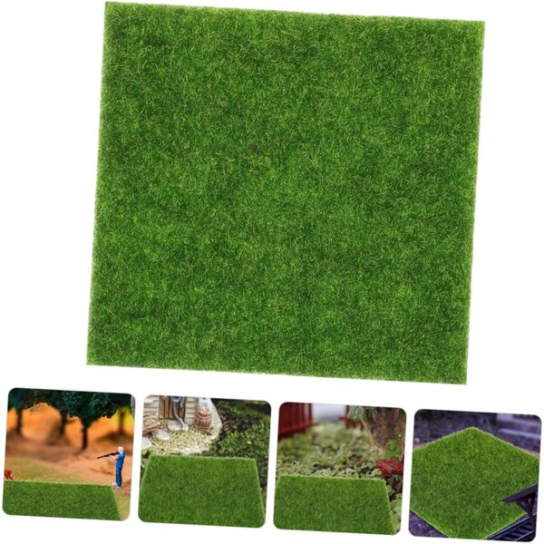Grüne Kunstrasenmatten 10 Stück 15x15 cm für Diorama und Garten