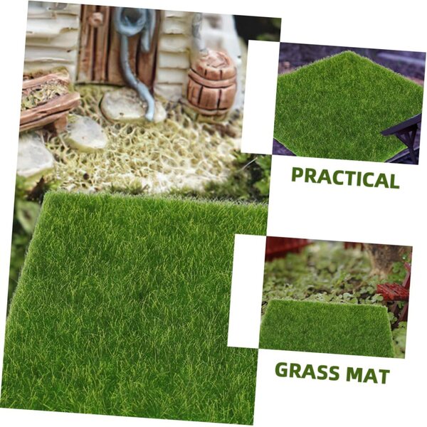Grüne Kunstrasenmatten 10 Stück 15x15 cm für Diorama und Garten