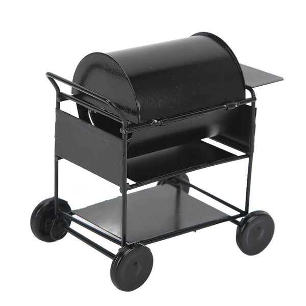 Mini barbecue in ferro nero per case di bambole accessori RC 1/10 84x82x55mm