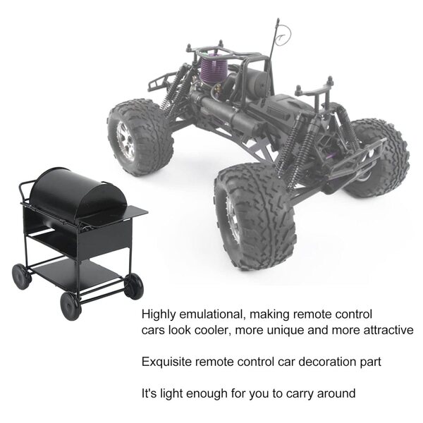 Mini barbecue in ferro nero per case di bambole accessori RC 1/10 84x82x55mm