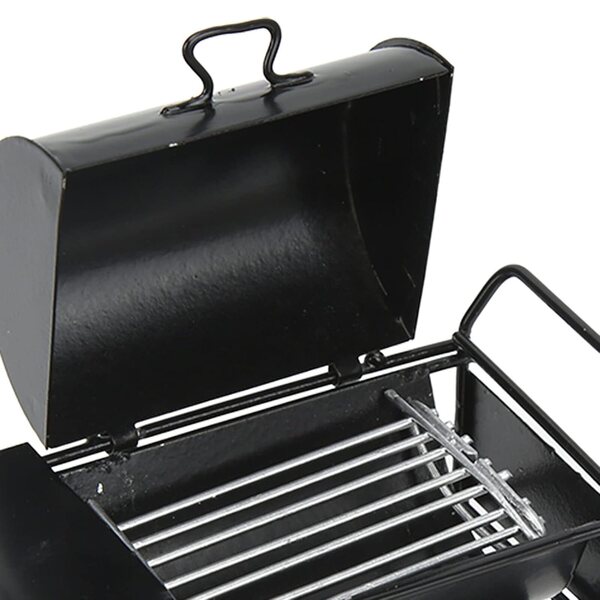 Mini barbecue in ferro nero per case di bambole accessori RC 1/10 84x82x55mm