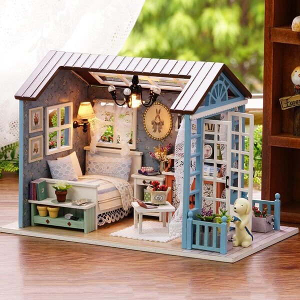 Kit Casa delle Bambole in Legno Fai da Te con Luci LED - Creatività e Decorazione