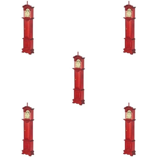 Set aus 5 hölzernen Miniaturuhren für Puppenhäuser 1:12 mit mobilem Pendel