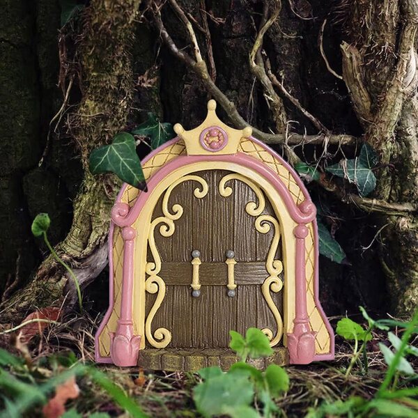 Porta da Giardino di Fate in Legno Miniatura, Decorazione Esterna resistente e Colorata